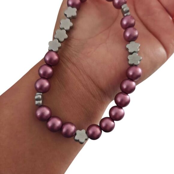 Handmade Metallic Pink Beaded Phone Strap - Picture 3 of 3